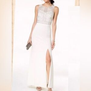 White Morgan & co. beaded gown